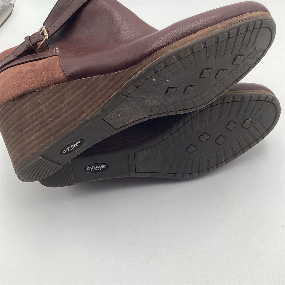 Dr. Scholl's Women's Brown Double Ankle Booties Size 9.5W Zip Wedge - Picture 9 of 11